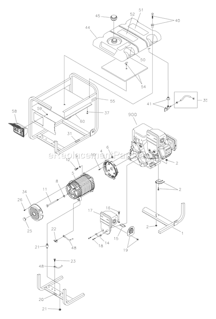 Page C Diagram and Parts List for 030230-0  Briggs and Stratton Generator